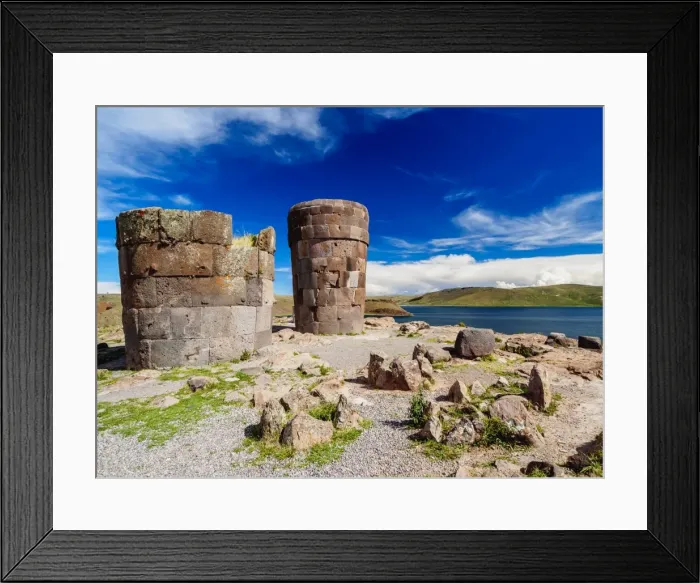 Framed Print : Chullpas by the Lake Umayo in Sillustani, Puno Region, Peru, South America Framed Print : Chullpas by the Lake Umayo in Sillustani, Puno Region, Peru, South America