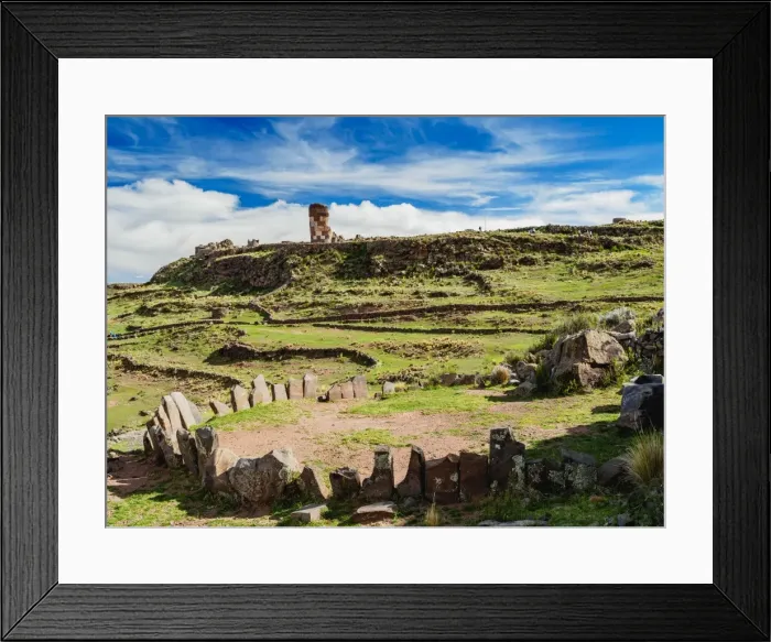 Framed Print : Stone Circle and Chullpa in Sillustani, Puno Region, Peru, South America Framed Print : Stone Circle and Chullpa in Sillustani, Puno Region, Peru, South America
