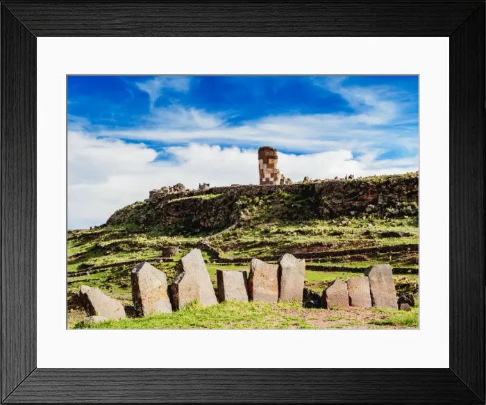 Framed Print : Stone Circle and Chullpa in Sillustani, Puno Region, Peru, South America Framed Print : Stone Circle and Chullpa in Sillustani, Puno Region, Peru, South America