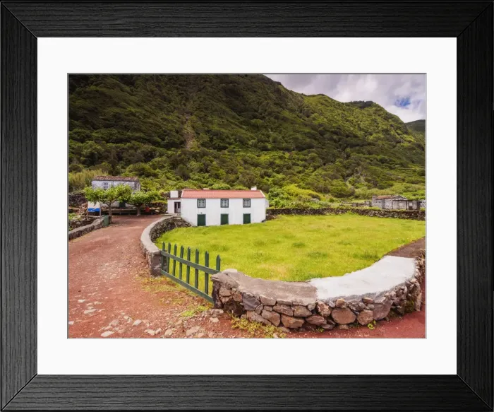 Framed Print : Typical architecture, Sao Jorge Island, Azores, Portugal, Europe