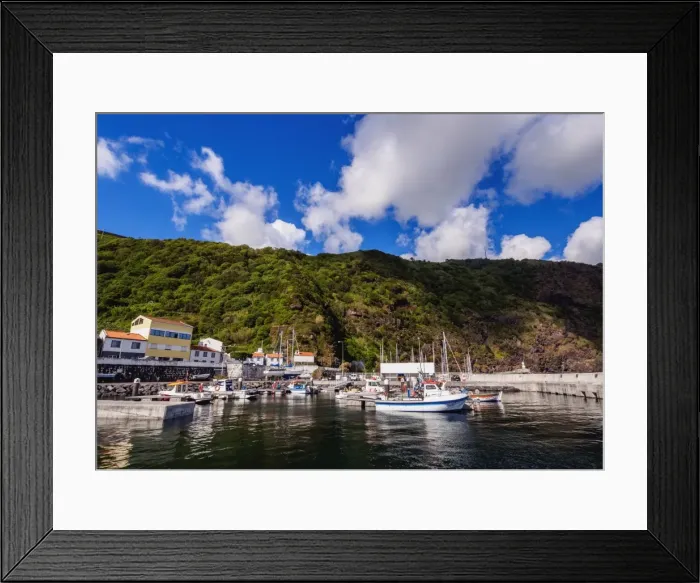Framed Print : Port in Velas, Sao Jorge Island, Azores, Portugal, Atlantic, Europe