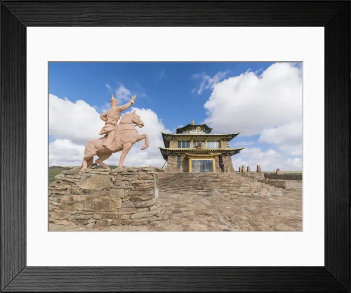 Framed Print : Tsorjiin Khureenii temple and Genghis Khan statue, Middle Gobi province, Mongolia Framed Print : Tsorjiin Khureenii temple and Genghis Khan statue, Middle Gobi province, Mongolia