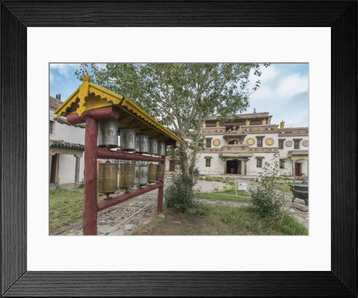Framed Print : Prayer wheels in the gardens of Erdene Zuu Buddhist Monastery, Harhorin, South Hangay province Framed Print : Prayer wheels in the gardens of Erdene Zuu Buddhist Monastery, Harhorin, South Hangay province
