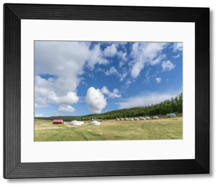 Framed Print : Tourist ger camp, Burentogtokh district, Hovsgol province, Mongolia, Central Asia, Asia Framed Print : Tourist ger camp, Burentogtokh district, Hovsgol province, Mongolia, Central Asia, Asia