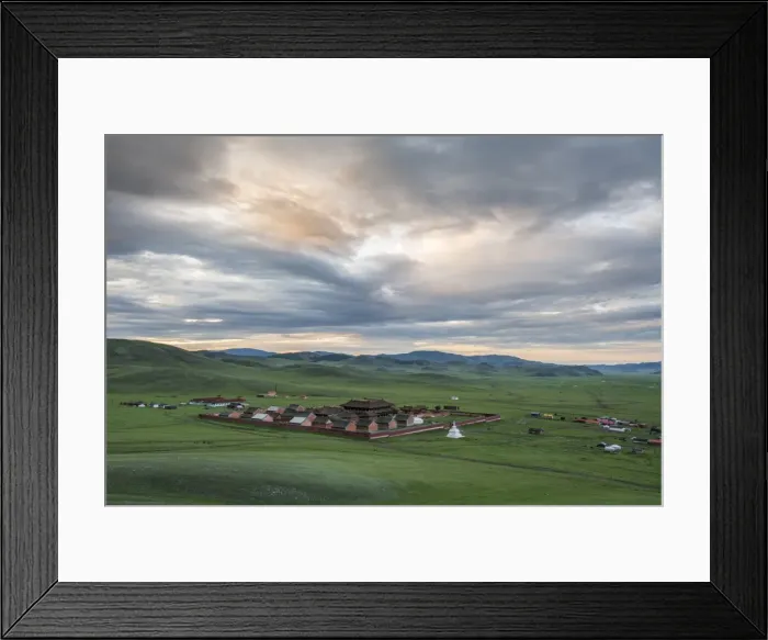 Framed Print : View of Amarbayasgalant Monastery from above at sunset, Mount Buren-Khaan, Baruunburen district Framed Print : View of Amarbayasgalant Monastery from above at sunset, Mount Buren-Khaan, Baruunburen district