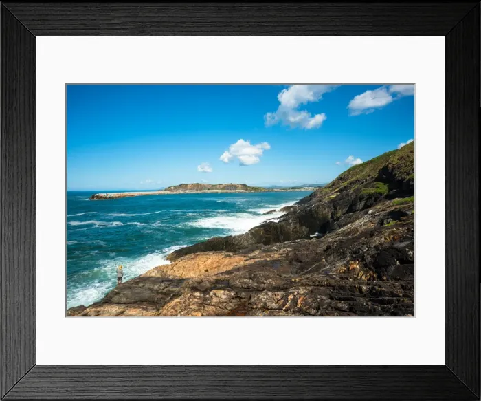 Framed Print : A lone fisherman sea fishing on Muttonbird Island, Coffs Harbour, New South Wales Framed Print : A lone fisherman sea fishing on Muttonbird Island, Coffs Harbour, New South Wales
