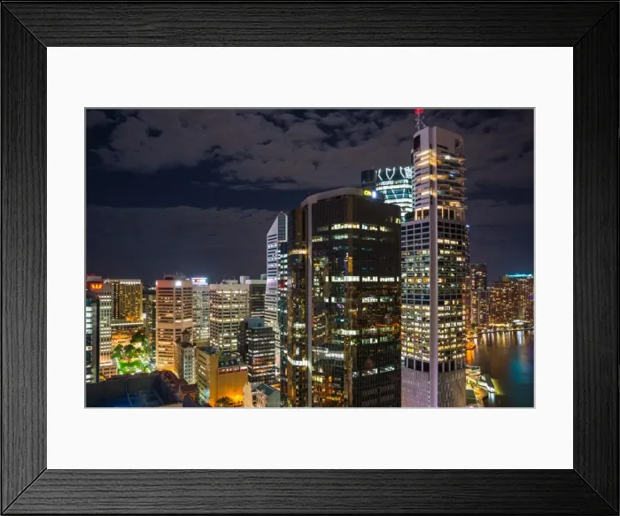 Framed Print : Aerial view of Brisbane city after dark, Brisbane, Queensland, Australia, Pacific Framed Print : Aerial view of Brisbane city after dark, Brisbane, Queensland, Australia, Pacific