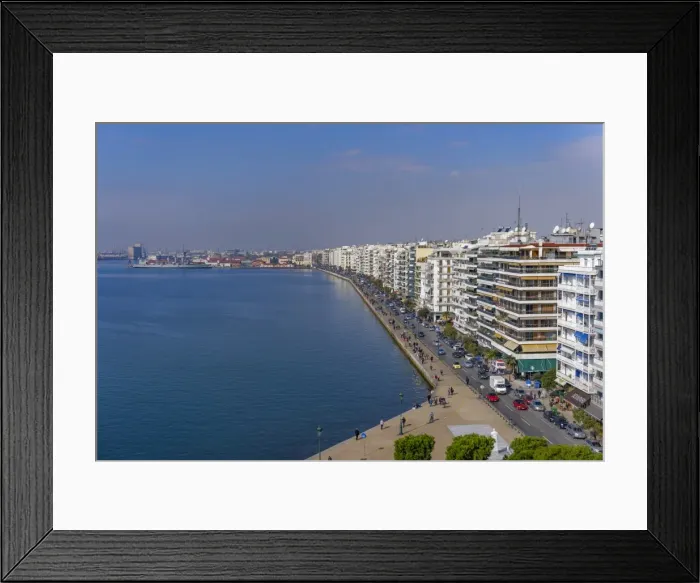 Framed Print : Panoramic view from the citys landmark The White Tower, of historic waterfront up to the port area Framed Print : Panoramic view from the citys landmark The White Tower, of historic waterfront up to the port area