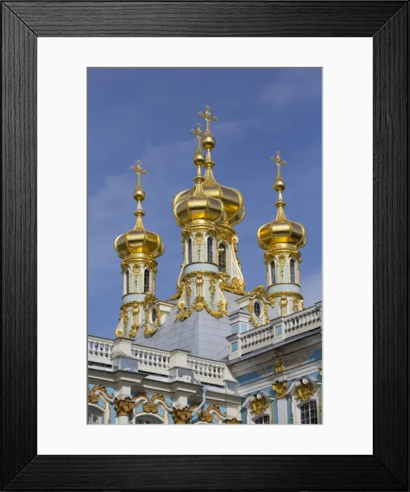 Framed Print : Domes of the Palace Church, Catherine Palace, Tsarskoe Selo, Pushkin, UNESCO World Heritage Site Framed Print : Domes of the Palace Church, Catherine Palace, Tsarskoe Selo, Pushkin, UNESCO World Heritage Site