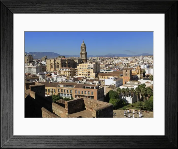 Framed Print : View from Alcazaba Palace, Malaga, Andalusia, Spain, Europe Framed Print : View from Alcazaba Palace, Malaga, Andalusia, Spain, Europe