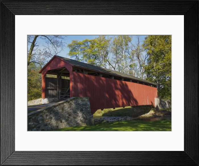 Framed Print : Pool Forge Covered Bridge, built in 1859, Lancaster County, Pennsylvania, United States of America Framed Print : Pool Forge Covered Bridge, built in 1859, Lancaster County, Pennsylvania, United States of America