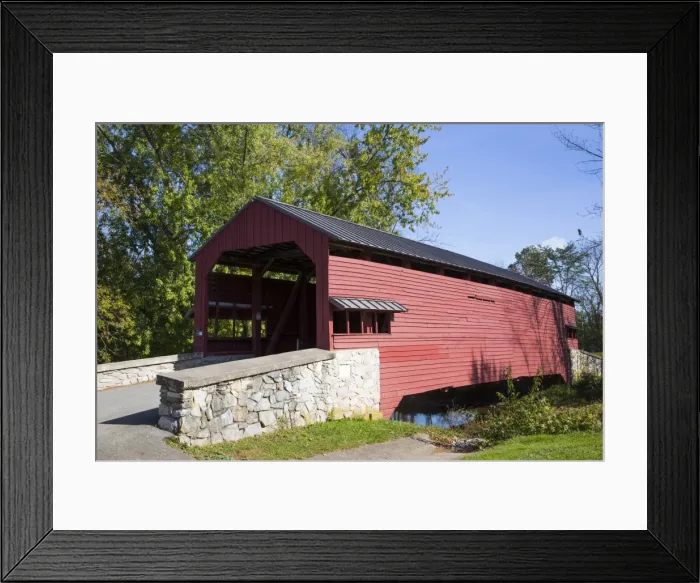 Framed Print : Shearers Covered Bridge, built 1847, Lancaster County, Pennsylvania, United States of America