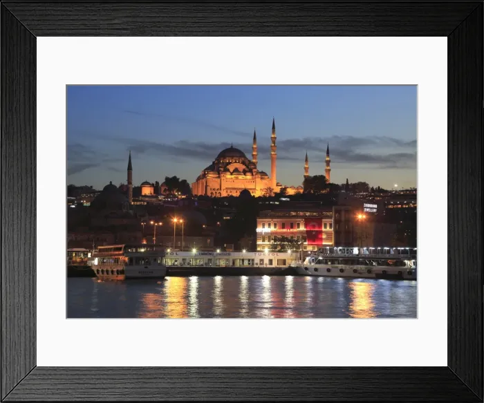 Framed Print : Old City, Suleymaniye Mosque at dusk, Eminonu, Golden Horn, Bosphorus, Istanbul, Turkey Framed Print : Old City, Suleymaniye Mosque at dusk, Eminonu, Golden Horn, Bosphorus, Istanbul, Turkey