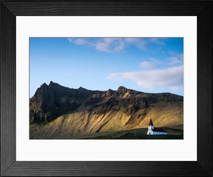 Framed Print : Landscape around Vik church, Iceland, Polar Regions Framed Print : Landscape around Vik church, Iceland, Polar Regions