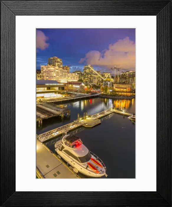 Framed Print : View of Lonsdale Quay in North Vancouver at dusk, Vancouver, British Columbia, Canada Framed Print : View of Lonsdale Quay in North Vancouver at dusk, Vancouver, British Columbia, Canada