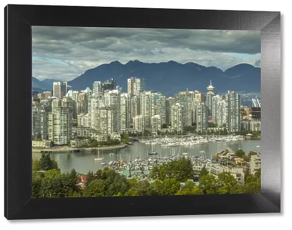 View of Vancouver skyline as viewed from Mount Pleasant District, Vancouver, British Columbia
