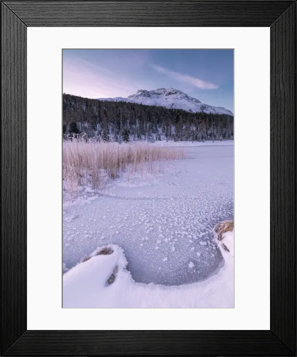 Framed Print : Frozen lake, Lej da Staz, St. Moritz, Engadine, Canton of Graubunden (Grisons), Switzerland Framed Print : Frozen lake, Lej da Staz, St. Moritz, Engadine, Canton of Graubunden (Grisons), Switzerland