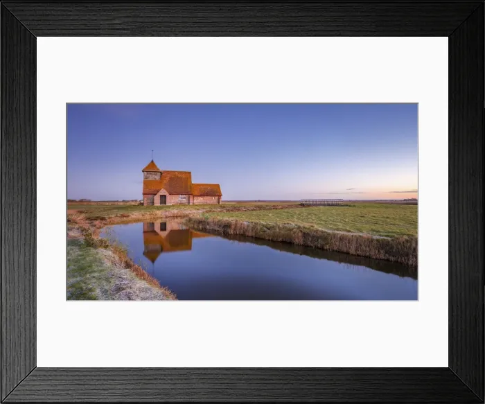 Framed Print : Fairfield Church (St. Thomas a Becket Church) at dawn, Romney Marsh, near Rye, Kent Framed Print : Fairfield Church (St. Thomas a Becket Church) at dawn, Romney Marsh, near Rye, Kent
