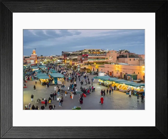 Framed Print : Jamaa El-Fna square at dusk, Marrakesh, Morocco, North Africa, Africa