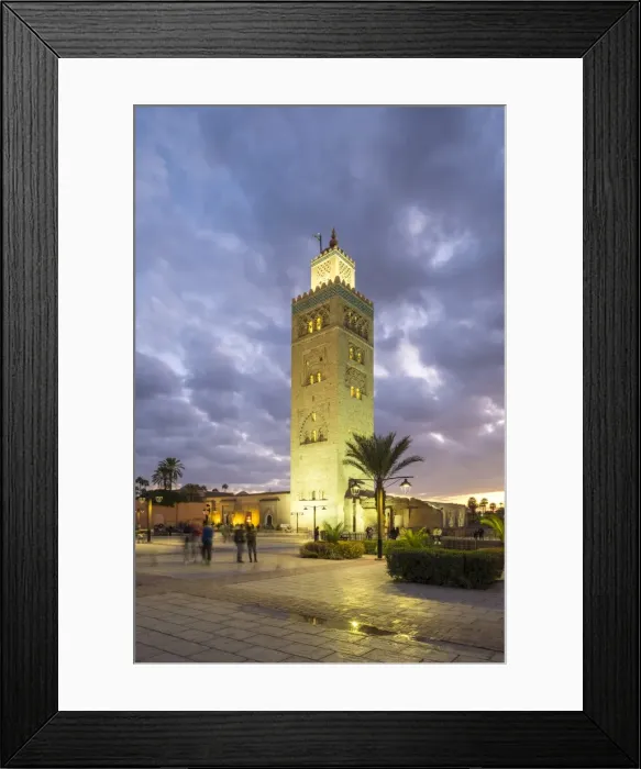 Framed Print : Minaret of the 12th century Koutoubia Mosque at dusk, UNESCO World Heritage Site Framed Print : Minaret of the 12th century Koutoubia Mosque at dusk, UNESCO World Heritage Site
