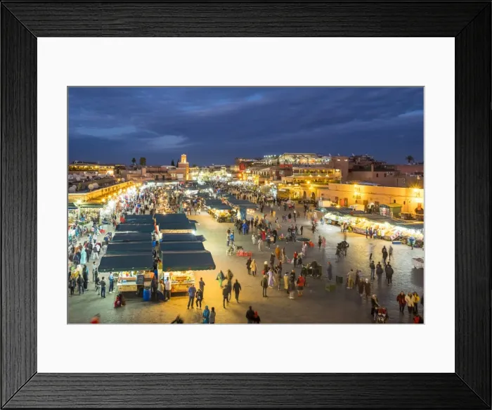 Framed Print : Jamaa El-Fna square at dusk, Marrakesh, Morocco, North Africa, Africa Framed Print : Jamaa El-Fna square at dusk, Marrakesh, Morocco, North Africa, Africa