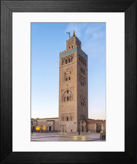 Framed Print : Minaret of the 12th century Koutoubia Mosque at dawn, UNESCO World Heritage Site Framed Print : Minaret of the 12th century Koutoubia Mosque at dawn, UNESCO World Heritage Site