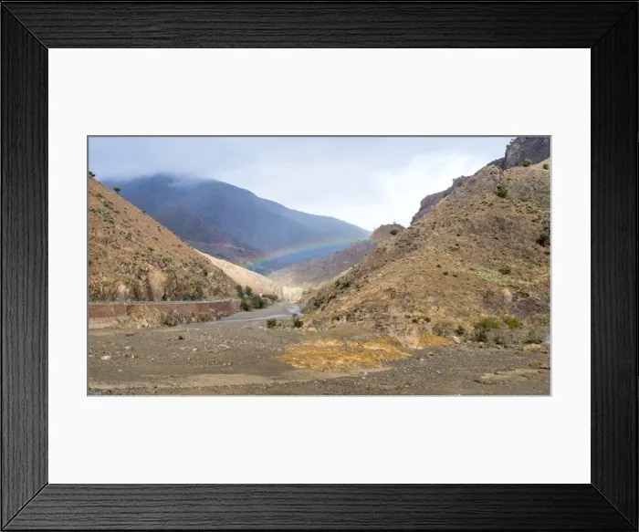 Framed Print : Rainbow in a gorge, Tizi N Tichka pass in the Atlas Mountains, Al Haouz Province Framed Print : Rainbow in a gorge, Tizi N Tichka pass in the Atlas Mountains, Al Haouz Province