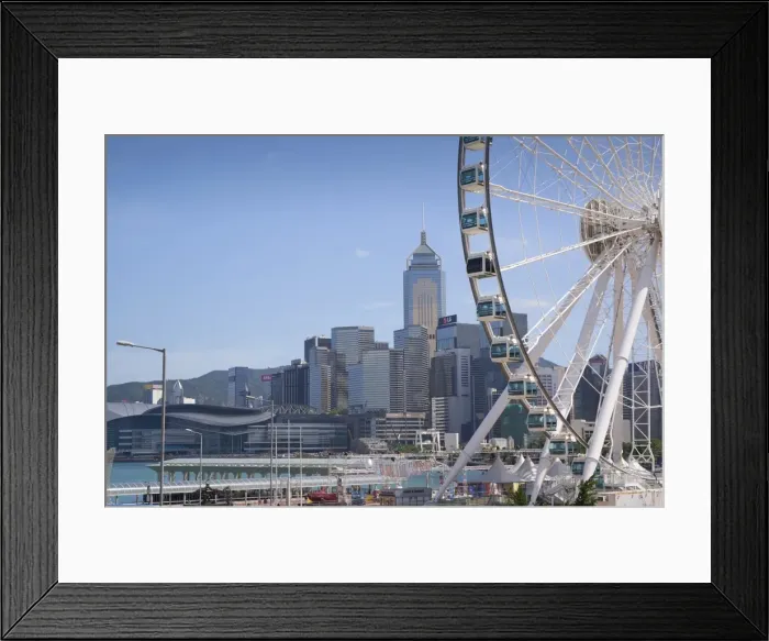Framed Print : The Hong Kong Observation Wheel, Victoria Harbour, with the International Convention Centre Framed Print : The Hong Kong Observation Wheel, Victoria Harbour, with the International Convention Centre