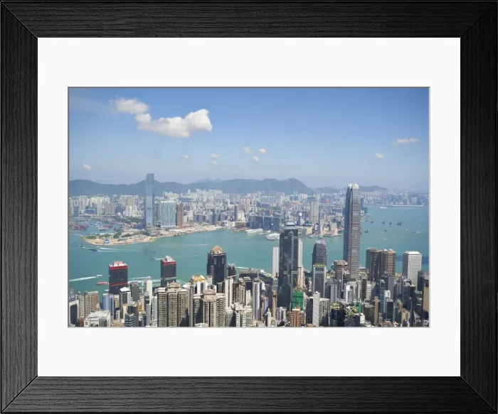 Framed Print : City skyline, viewed from Victoria Peak, Hong Kong, China, Asia Framed Print : City skyline, viewed from Victoria Peak, Hong Kong, China, Asia