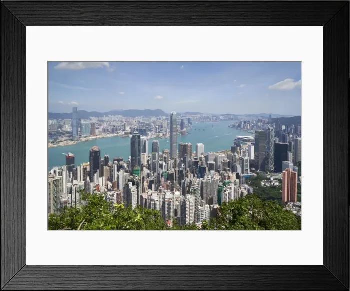 Framed Print : City skyline, viewed from Victoria Peak, Hong Kong, China, Asia Framed Print : City skyline, viewed from Victoria Peak, Hong Kong, China, Asia