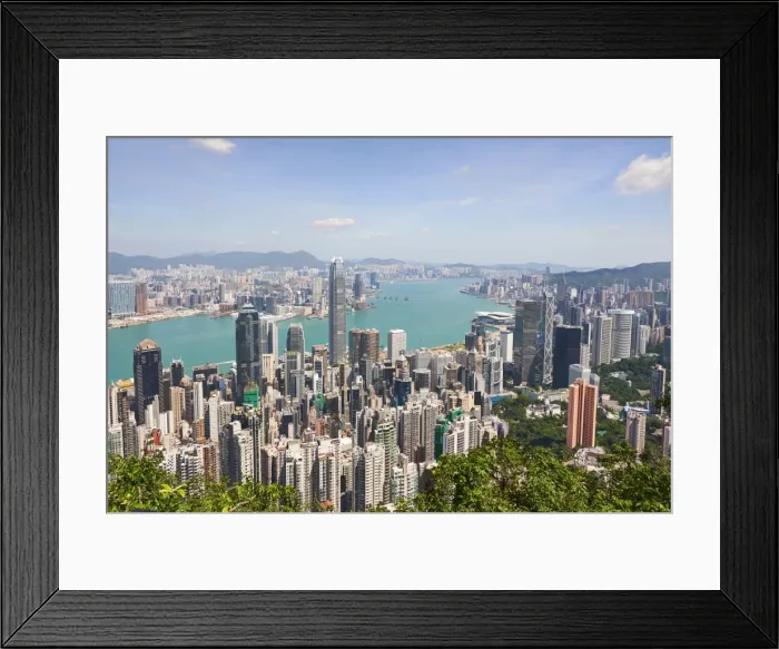 Framed Print : City skyline, viewed from Victoria Peak, Hong Kong, China, Asia Framed Print : City skyline, viewed from Victoria Peak, Hong Kong, China, Asia