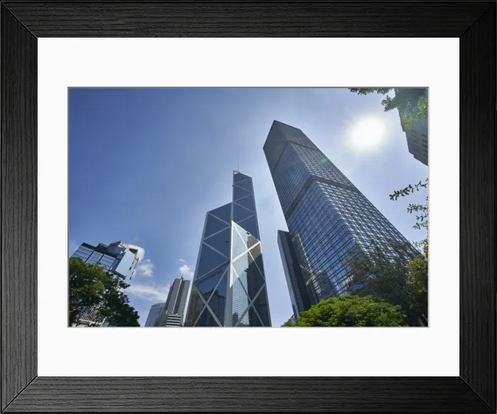 Framed Print : Bank of China Building and Cheung Kong Centre towers in Central, Hong Kong Island s Framed Print : Bank of China Building and Cheung Kong Centre towers in Central, Hong Kong Island s