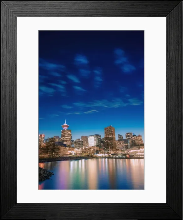 Framed Print : Vancouver skyline and high rise buildings at night, Vancouver, British Columbia, Canada Framed Print : Vancouver skyline and high rise buildings at night, Vancouver, British Columbia, Canada