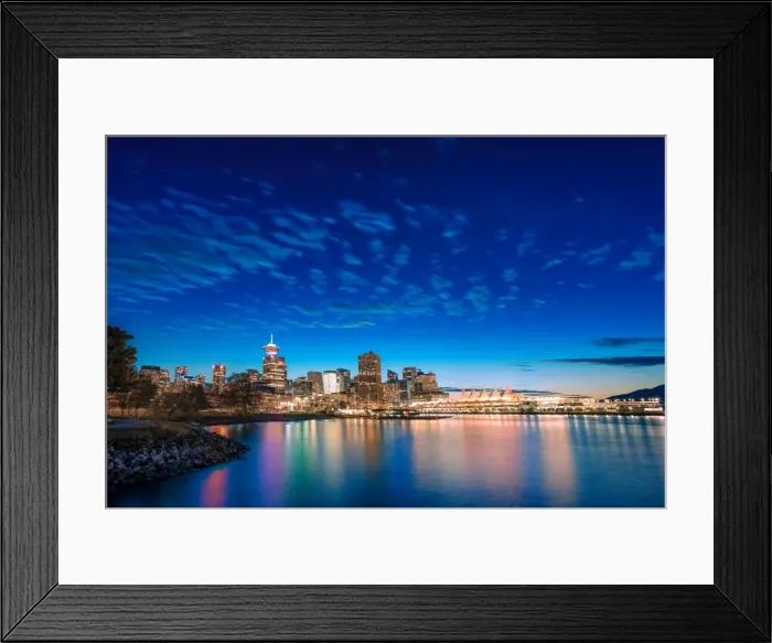 Framed Print : Vancouver skyline and high rise buildings at night, Vancouver, British Columbia, Canada Framed Print : Vancouver skyline and high rise buildings at night, Vancouver, British Columbia, Canada