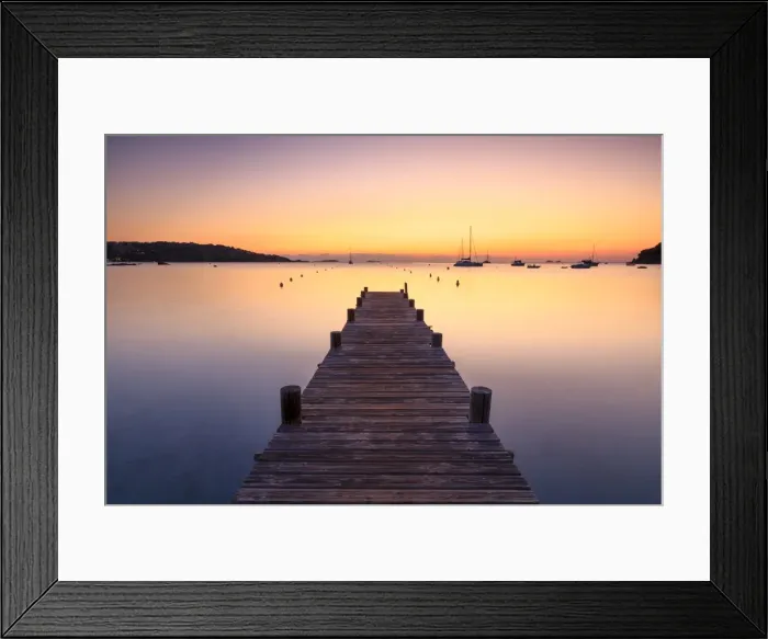 Framed Print : Wooden jetty at dawn, sunrise, long exposure, Corsica, France, Mediterranean, Europe Framed Print : Wooden jetty at dawn, sunrise, long exposure, Corsica, France, Mediterranean, Europe