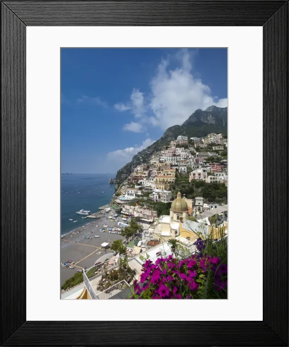 Framed Print : View of town and beach, Positano, Amalfi Coast (Costiera Amalfitana), UNESCO World Heritage Site Framed Print : View of town and beach, Positano, Amalfi Coast (Costiera Amalfitana), UNESCO World Heritage Site