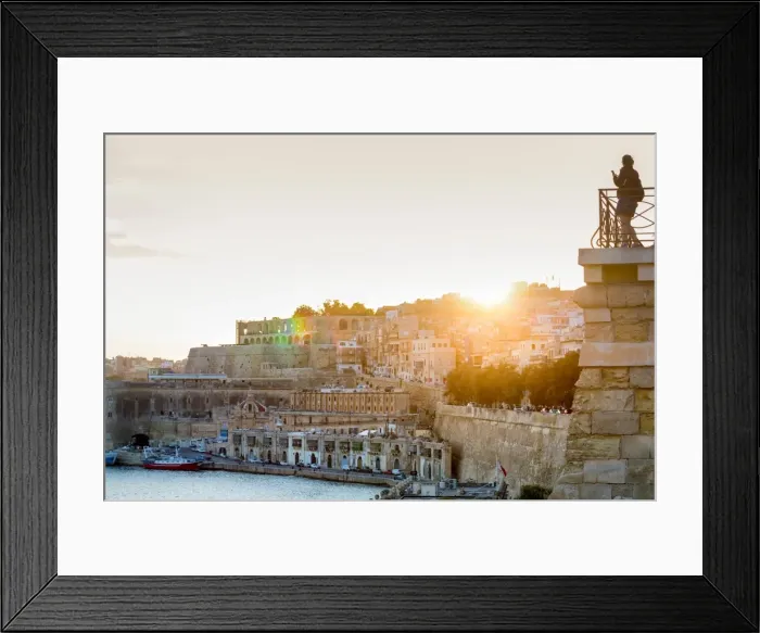 Framed Print : Person photographing the Grand Harbour in Valletta at dusk. Valletta, Malta, Mediterranean Framed Print : Person photographing the Grand Harbour in Valletta at dusk. Valletta, Malta, Mediterranean
