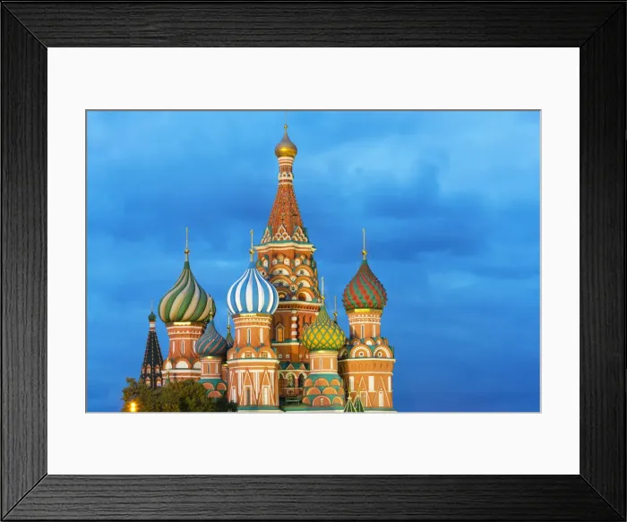 Framed Print : St. Basils Cathedral lit up at night, UNESCO World Heritage Site, Moscow, Russia, Europe Framed Print : St. Basils Cathedral lit up at night, UNESCO World Heritage Site, Moscow, Russia, Europe