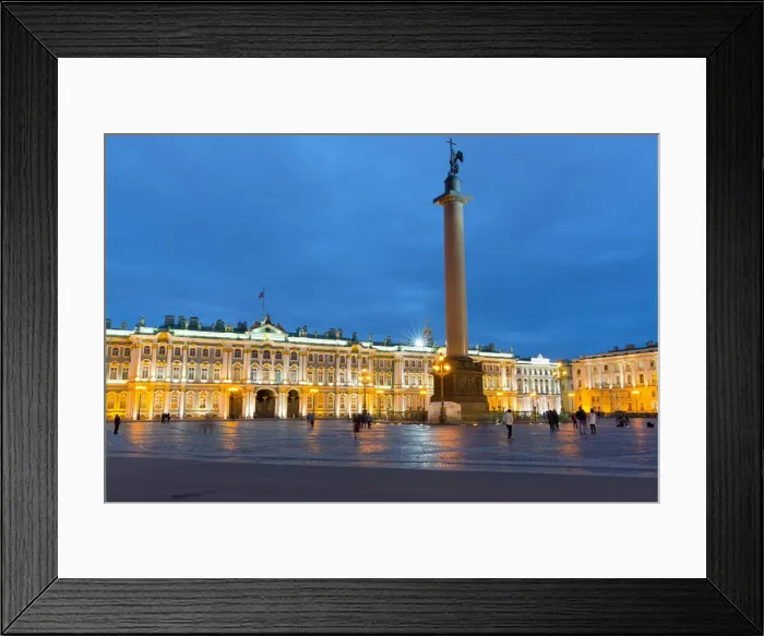 Framed Print : Dvortsovaya Square (Palace Square) with Alexander Column and the Winter Palace of Framed Print : Dvortsovaya Square (Palace Square) with Alexander Column and the Winter Palace of