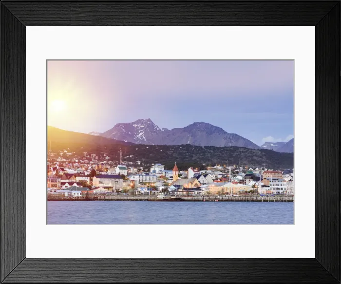 Framed Print : Ushuaia city on Tierra del Fuego island, Argentina, South America Framed Print : Ushuaia city on Tierra del Fuego island, Argentina, South America