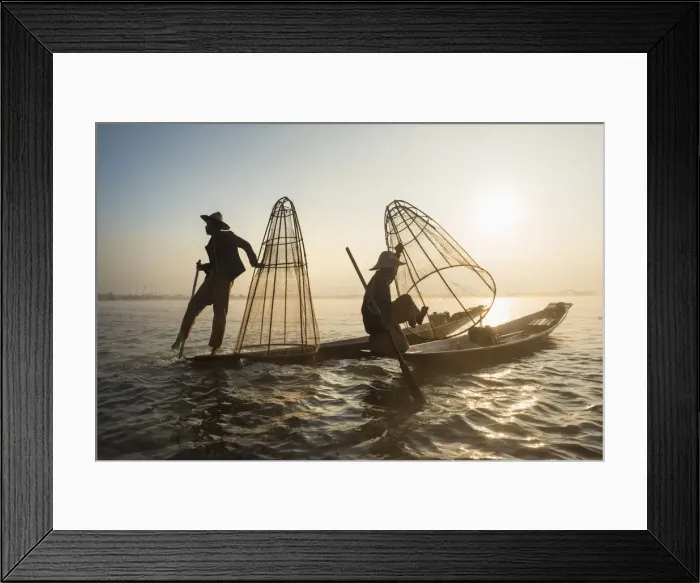 Framed Print : Fishermen, Inle Lake, Shan State, Myanmar (Burma), Asia Framed Print : Fishermen, Inle Lake, Shan State, Myanmar (Burma), Asia