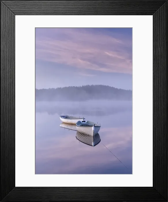 Framed Print : Misty daybreak over Loch Rusky in May, Aberfoyle, The Trossachs, Scotland, United Kingdom Framed Print : Misty daybreak over Loch Rusky in May, Aberfoyle, The Trossachs, Scotland, United Kingdom