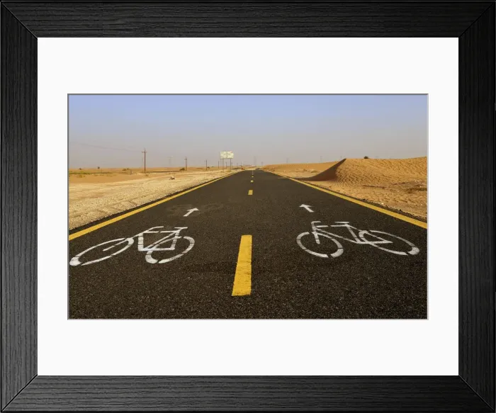 Framed Print : Al Qudra cycling path near Dubai, United Arab Emirates, Middle East Framed Print : Al Qudra cycling path near Dubai, United Arab Emirates, Middle East