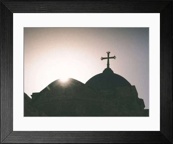 Framed Print : Silhouette of a church and cross, Jerusalem, Israel, Middle East Framed Print : Silhouette of a church and cross, Jerusalem, Israel, Middle East