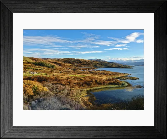 Framed Print : Sweeping autumn view of the tree covered hills and valley along the banks of Loch Framed Print : Sweeping autumn view of the tree covered hills and valley along the banks of Loch