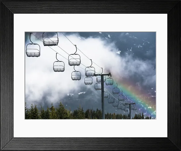 Framed Print : Rainbow over the Olympic Ski Lift in Whistler, British Columbia, Canada, North America Framed Print : Rainbow over the Olympic Ski Lift in Whistler, British Columbia, Canada, North America