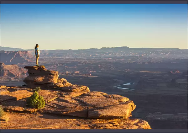 Girl admiring the landscape, Dead Horse Point State Park, Moab, Utah, United States of America