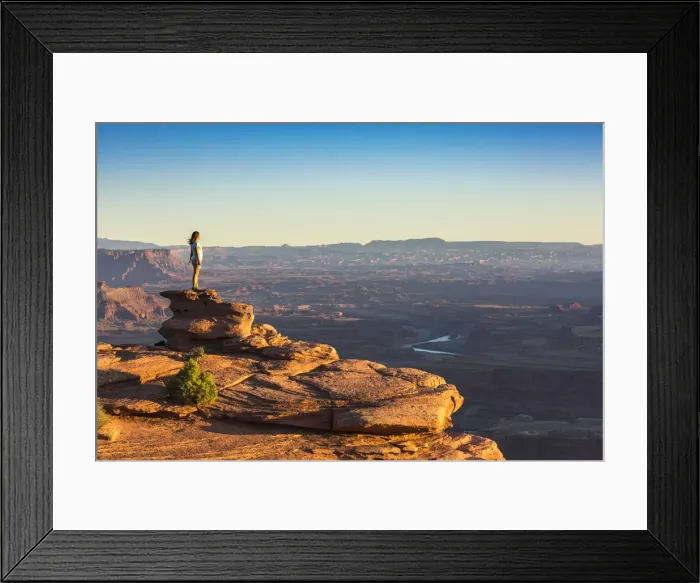 Framed Print : Girl admiring the landscape, Dead Horse Point State Park, Moab, Utah, United States of America Framed Print : Girl admiring the landscape, Dead Horse Point State Park, Moab, Utah, United States of America