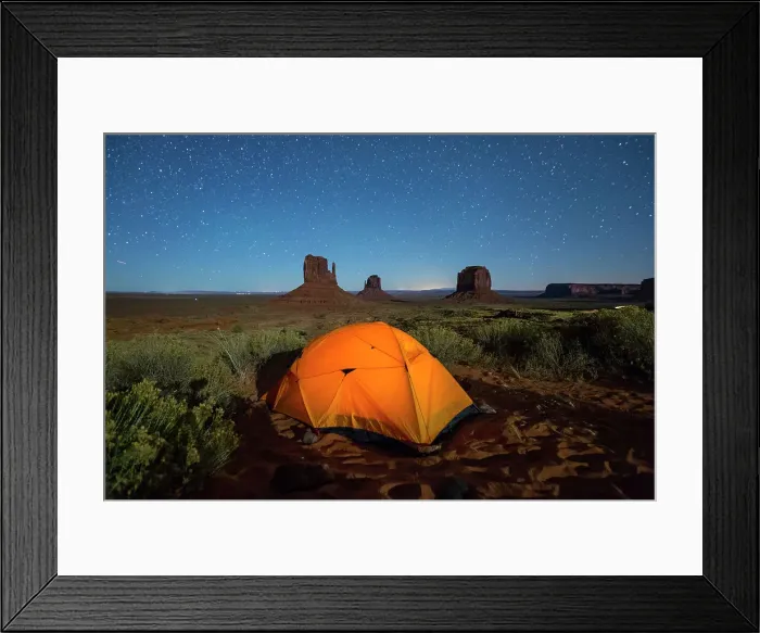 Framed Print : Tent in Monument Valley Campground at night, Monument Valley, Navajo Tribal Park Framed Print : Tent in Monument Valley Campground at night, Monument Valley, Navajo Tribal Park