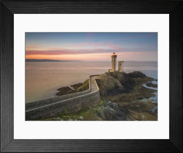 Framed Print : Sunset at lighthouse of Phare du Petit Minou in Finistere, Brittany, France, Europe Framed Print : Sunset at lighthouse of Phare du Petit Minou in Finistere, Brittany, France, Europe